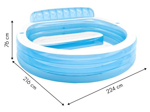 Basen ogrodowy z siedzeniami 229x224 cm Intex 57190 Basen ogrodowy z siedzeniami 229x224 cm Intex 57190