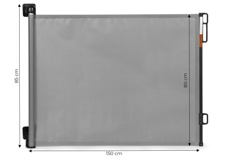 Bramka barierka roleta 150 cm ochronna zabezpieczająca na schody i drzwi - szara ECOTOYS