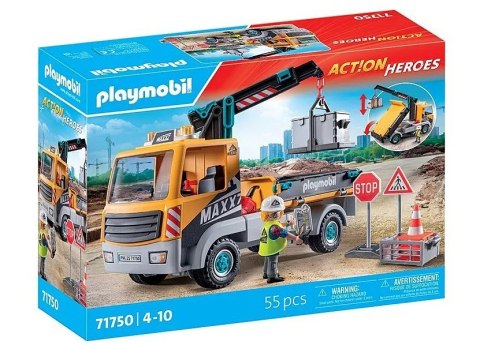 Zestaw z figurkami Action Heroes 71750 Ciężarówka budowlana z dźwigiem