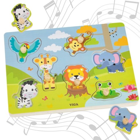 VIGA Puzzle Dźwiękowe Dopasuj Zwierzęta Egzotyczne VIGA Puzzle Dźwiękowe Dopasuj Zwierzęta Egzotyczne