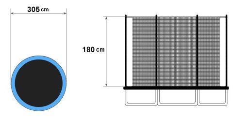Siatka ochronna wewnętrzna na trampolinę 10ft 6 słupków 305cm Siatka ochronna wewnętrzna na trampolinę 10ft 6 słupków 305cm