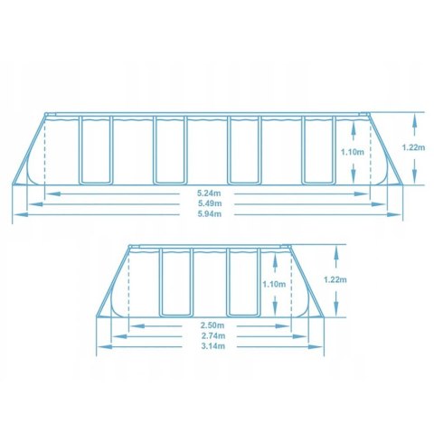 Basen ogrodowy stelażowy 549 x 274 x 122 cm12w1 Bestway 56716N