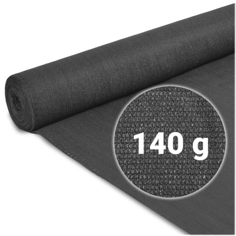 Siatka cieniująca 1,5x25m 140g/m2 + 50 zacisków szara
