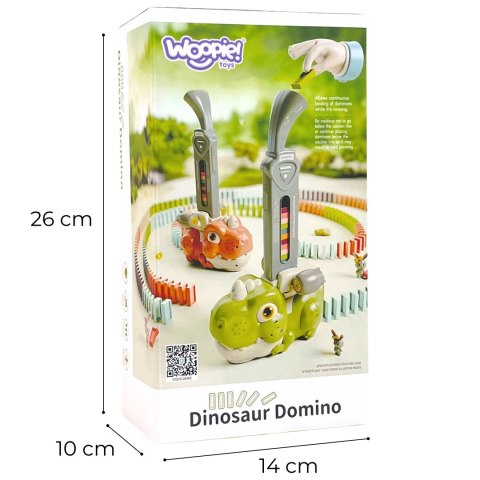 WOOPIE Elektryczna Ciuchcia Lokomotywa do Klocków Domino Dinozaur Pomarańczowy - 3szt.