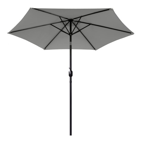 Duży parasol ogrodowy skośny łamany z korbą 6 żeber szary 270 cm MultiGarden