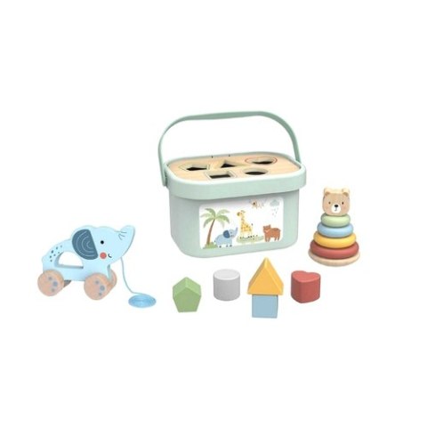 TOOKY TOY Pudełko Sorter Box 3w1 Klocki Piramidka Słonik TOOKY TOY Pudełko Sorter Box 3w1 Klocki Piramidka Słonik