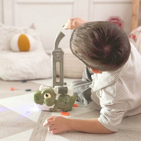 WOOPIE Elektryczna Ciuchcia Lokomotywa do Klocków Domino Dinozaur Zielony - ZESTAW 8 SZT.