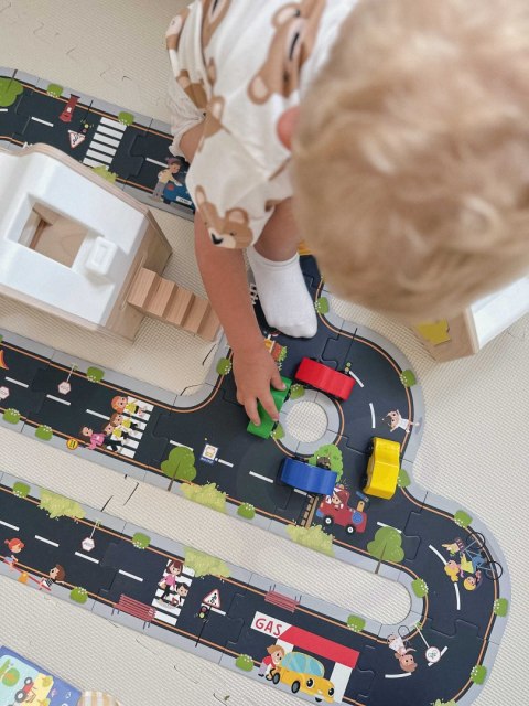 WOOPIE GREEN Droga Puzzle dla Dzieci Autostrada Makieta 21 el. Certyfikat FSC